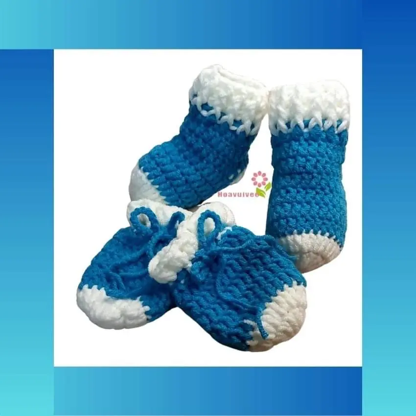 Set đôi bao tay và vớ chân bằng len đánh cho bé yêu Trẻ sơ sinh từ 0 đến 3 tháng - jean bi  tất quant attron