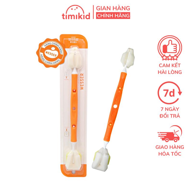  Dụng Cụ Vệ Sinh Bình Sữa 2 Đầu Đa Năng Wesser - Cọ Rửa Bình Và Núm Ti Cho Bé 