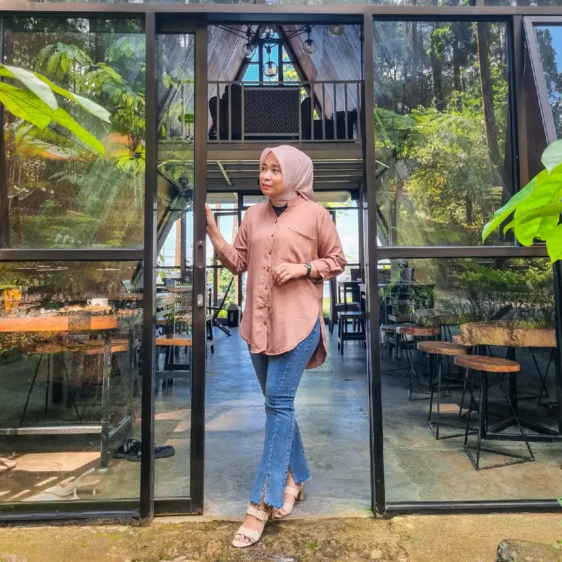 ThiniStore - Nabil Shakila kemeja atasan semi tunik polos casual kantor terkini Shakila Premium Muslim Katun  Wanita Baju Lembut  viral 2