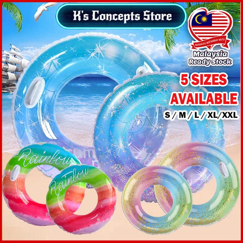 【Ready Stock】 Swimming Ring Rainbow Colorful Floaty Pelampung - TikTok ...