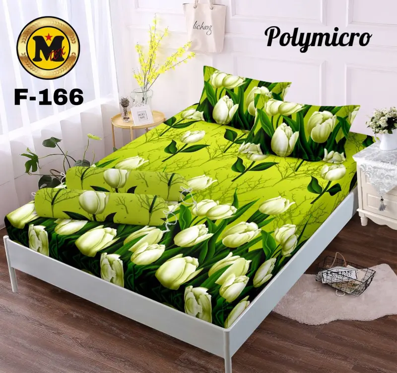 Seprei 180x200 satu set 2 sarung bantal 1 sarung guling motif bunga bunga Springbed 7