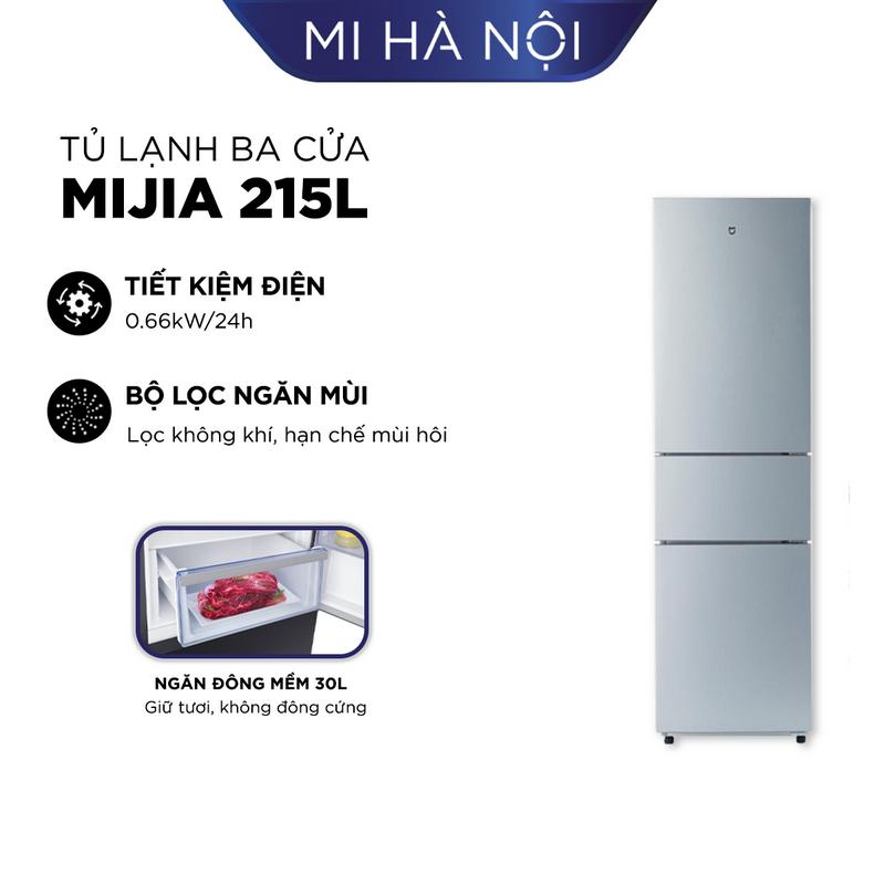 Tủ lạnh 3 cửa Xiaomi Mijia 215L - Thiết kế độc đáo, ngăn đông mềm, ngăn đá, công nghệ làm lạnh hiện đại