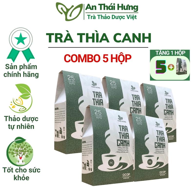 Trà Túi Lọc Thìa Canh Thái Hưng - Combo 05 hộp tặng 1 hộp (25 túi lọc 5gam) Nước Trà Tea Chè
