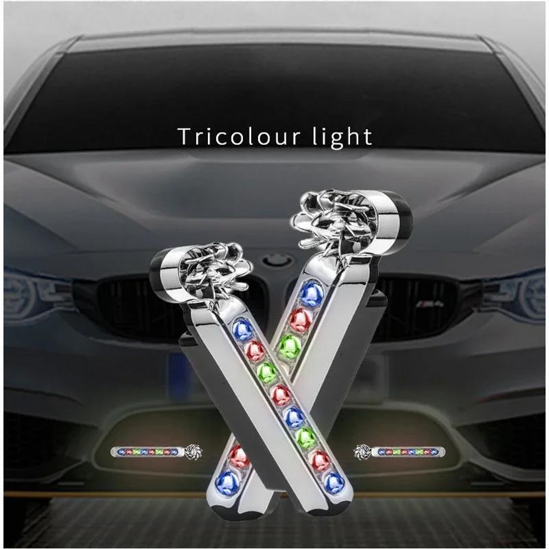 Product Introduction of 1-2pcs LED Wind Powered Car Daytime Running Light Auto Decorative Lamp with Rotating Fan No Need External Power Supply DRL Bulb 13