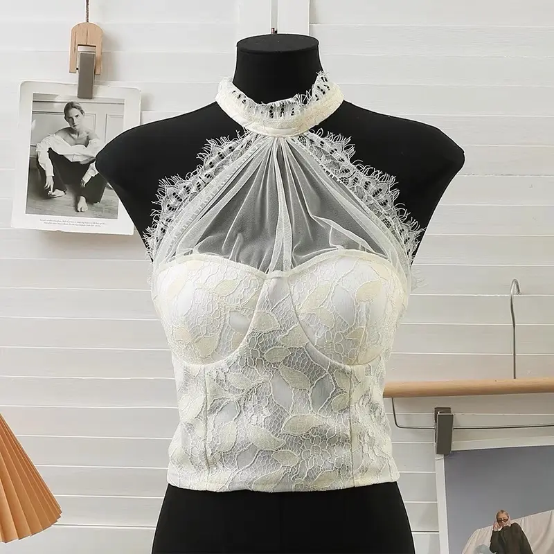 TANKTOP HALTER COMBI LACE FASHION BKK IMPORT 6