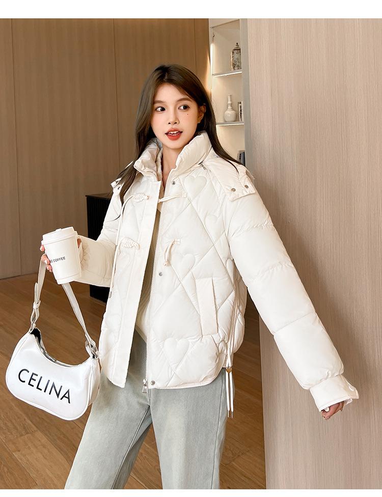 Product Introduction of Fashion Short Cotton-Padded Coat for Women Autumn and Winter New 2024 Korean Style Solid Color with Match Cotton Coat Jacket Thickened Padded Jacket Outer Wear 20