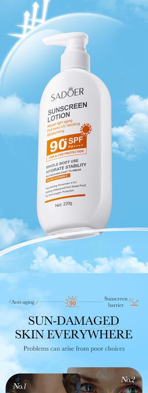 Product Introduction of Sunscreen Anti-Light Old Repair Refreshing UV Protection Sunscreen Lotion Spf90 11