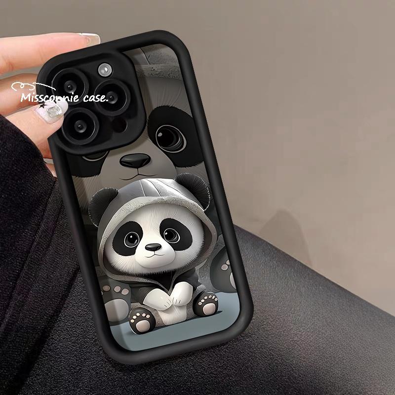 Product Introduction of Cute Cartoon Panda Angel Eyes Cartoon Phone Cover for Apple with Iphone 7 plus 11 14 15 13 12promax 8 6 Xr7 plus Xsmax Se 2020 Creative Panda Drink Milk Tea Black Tea Soft Cover16promax 16pro 16plus 16 32
