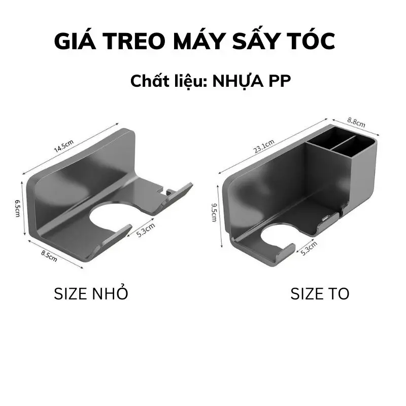 Giá Treo Máy Sấy Tóc Dán Tường Nhà Tắm Chất Liệu Nhựa Chịu Lực Tốt 1