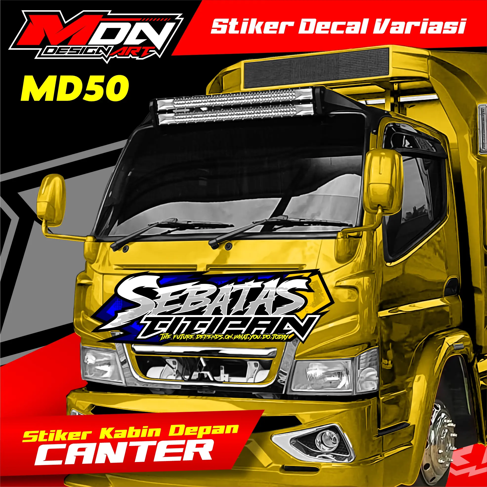 Stiker Kabin Depan All Truk SEBATAS TITIPAN Berkualitas Full Laminasi BISA REQUEST NAMA