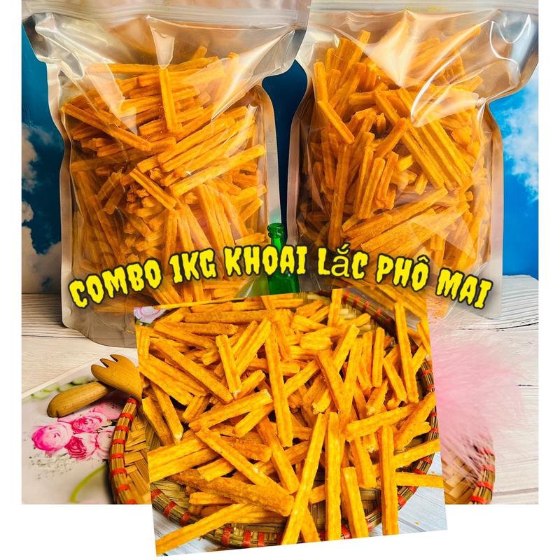 (Mua 1 Tặng 1) Combo 1kg Khoai Lắc Phô Mai Giòn Tan, Thơm Phô Mai, Đậm gia vị. Đồ ăn vặt LuxiFood. Mua Túi 500gr Tặng Túi 500gr. Snack food bánh snack  puff khoai  tay phomai