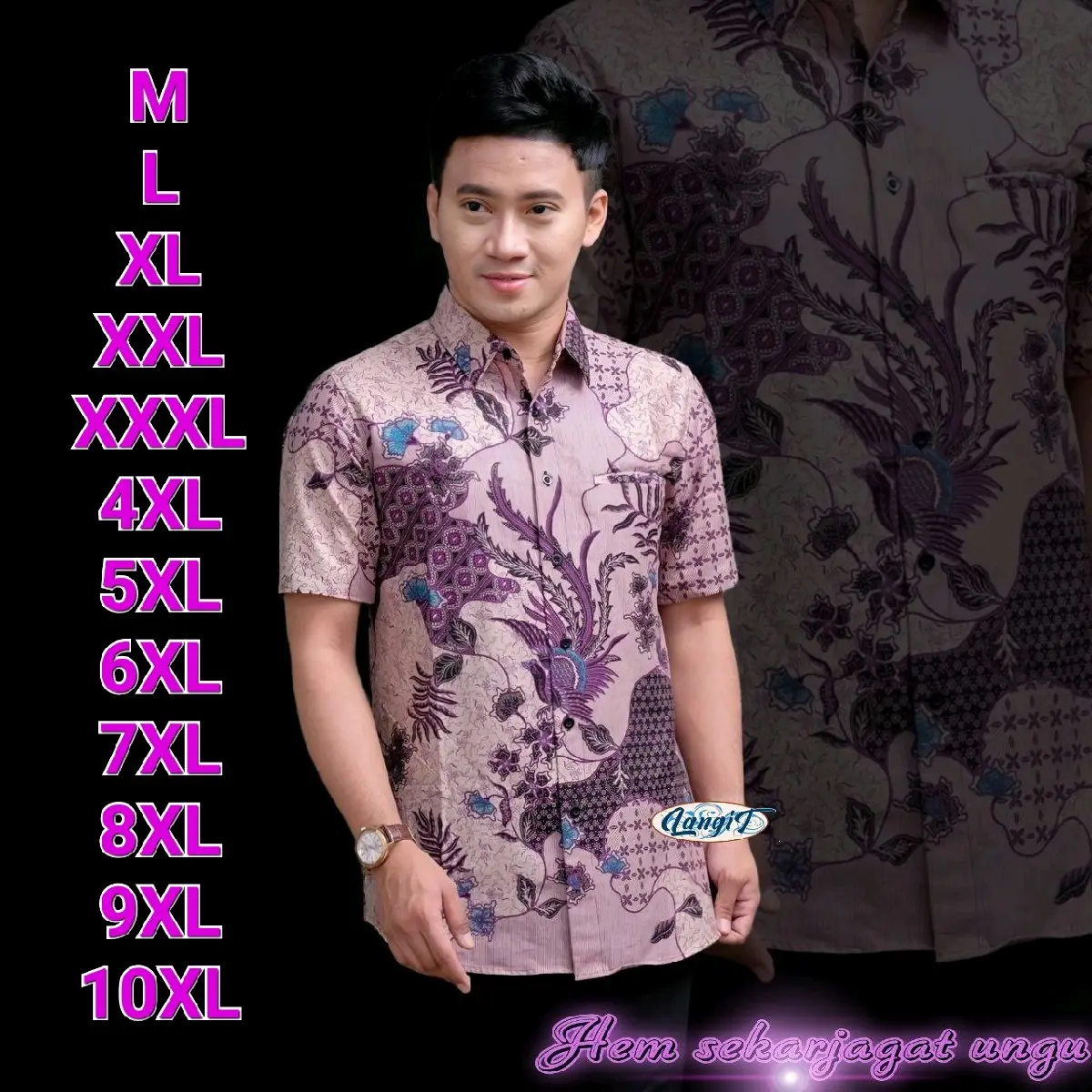 kemeja batik pria lengan pendek motif sekarjagat size M L XL XXL XXXL 4XL 5XL 6XL 7XL 8XL 9XL 10XL seragam bahan katun Nyaman