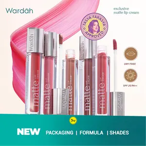 Makeup Wardah Exclusive Matte Lip Cream 30 Warna Lipstik untuk Wanita dan Remaja yang Ringan dengan Pigmentasi Tinggi Bibir Ombre
