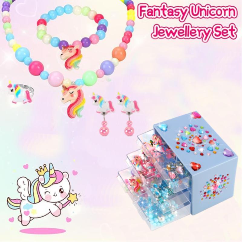 Princess Jewelry Set, 46pcs/set Including Earrings, Rings, Necklaces, Bracelets, Jewelry Storage Box, Pretend Play Toy for Girls 5