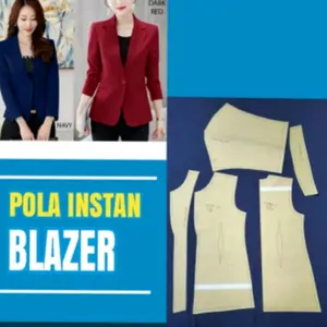 Pola Baju Instan Blazer Wanita tersedia size XS,sampe Ld jumbo