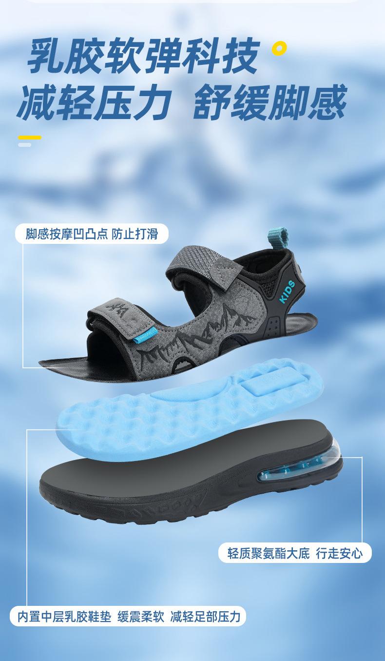 Product Introduction of Children's Sandals Boy's Beach Shoes Summer New Foreign Trade Sandals Boys Medium and Big Children Children's Sandals Soft Bottom Air Cushion 4