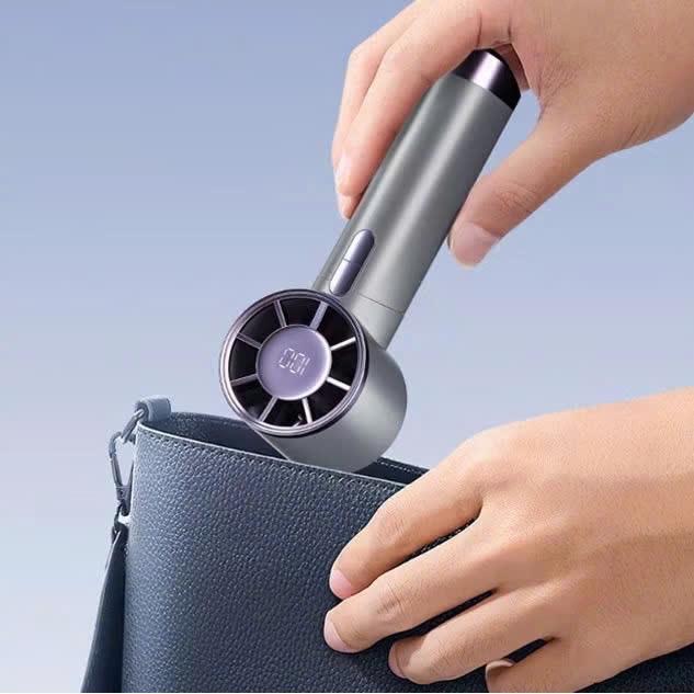 ASALAVN Quạt phản lực cầm tay Quạt Turbo có thể sạc lại, Quạt siêu tốc cầm tay, di động, gió mạnh, tốc độ cao 100 vòng/phút Tốc độ gió Màn hình kỹ thuật số quạt usb mobile Phụ Kiện-FN-32-01 5