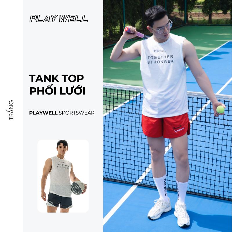 Áo ba lỗ, tank Top thể thao Sport nam cao cấp thoáng khí nhanh khô, vận động thoải mái Playwell 10236