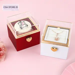 Ring Box Surprise Box Lilin Kue Ulang Tahun Beruang Kotak Perhiasan Cincin Kalung