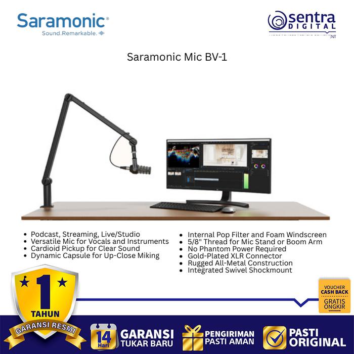 Gambar Saramonic Podcast Microphone Mic BV-1 dari Sentra Digital Kota Surabaya Tokopedia