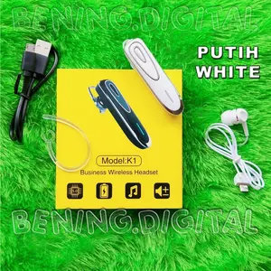 ORIGINAL K1 Wireless Bluetooth Best Seller Taiwan Headset earphone Bluetooth warna Putih Waktu Siaga Panjang Headset Bluetooth Ready Stok