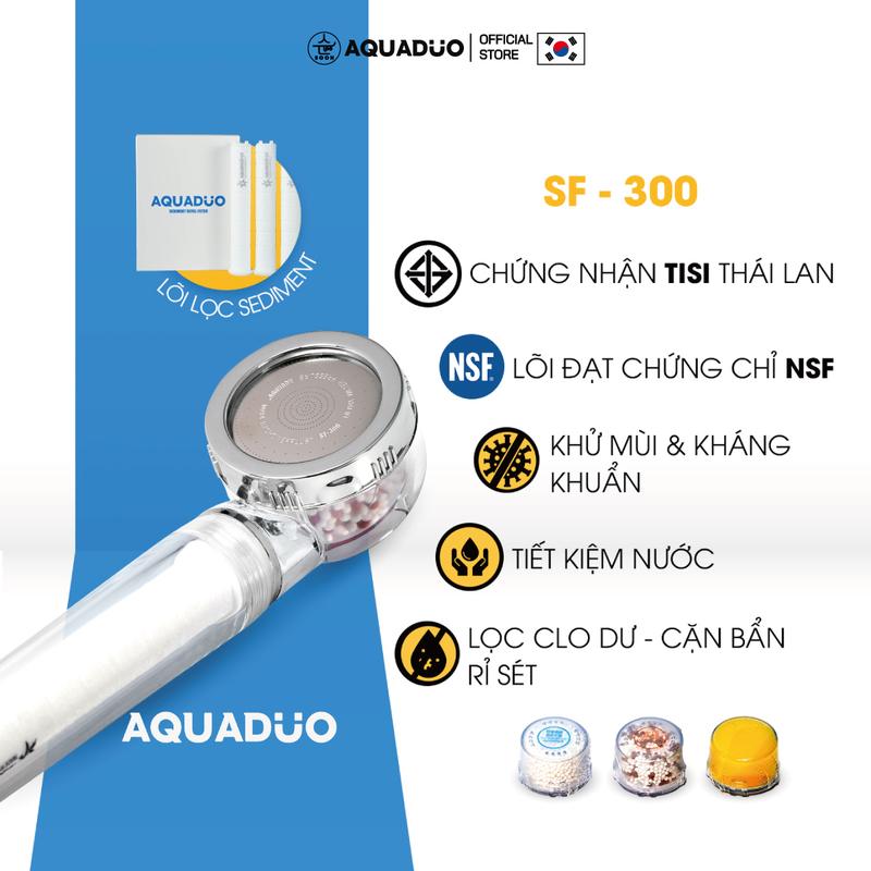 AQUADUO SF-300 Đầu Vòi Sen Tắm Tăng Áp Và Thanh Lọc Nước  soon100u