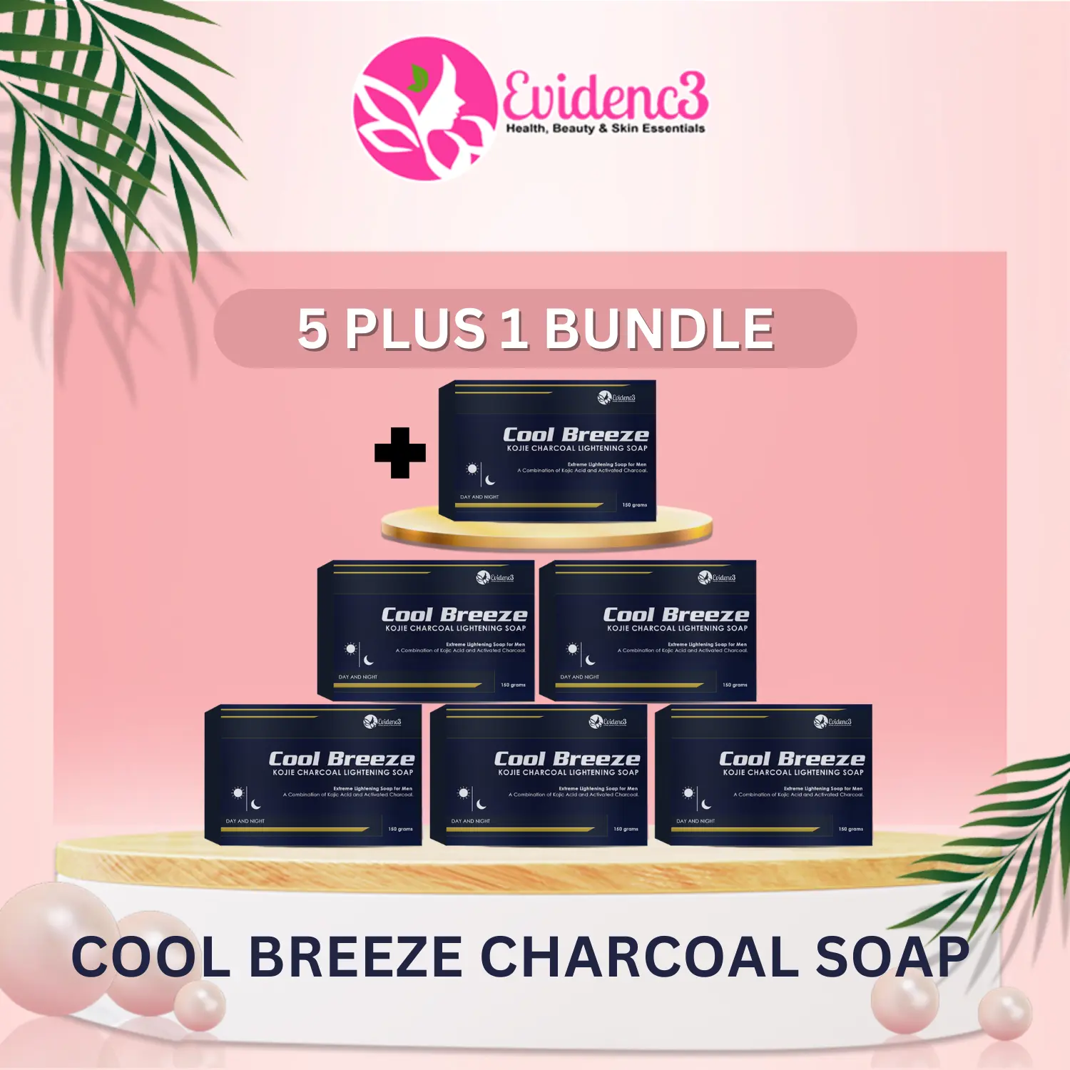 5 PLUS 1 COOL BREEZE CHARCOAL SOAP Body Care Body Wash Cleanser Comfort Skin Repair Cleansing