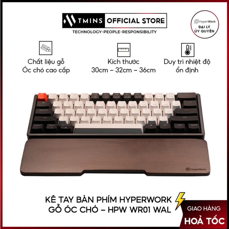 Kê tay bàn phím HyperWork gỗ óc chó - HPW WR01 - Hàng chính hãng