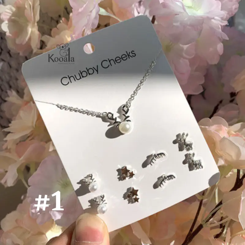 Kalung Anting Set Fashion Wanita Gaya Korea 3