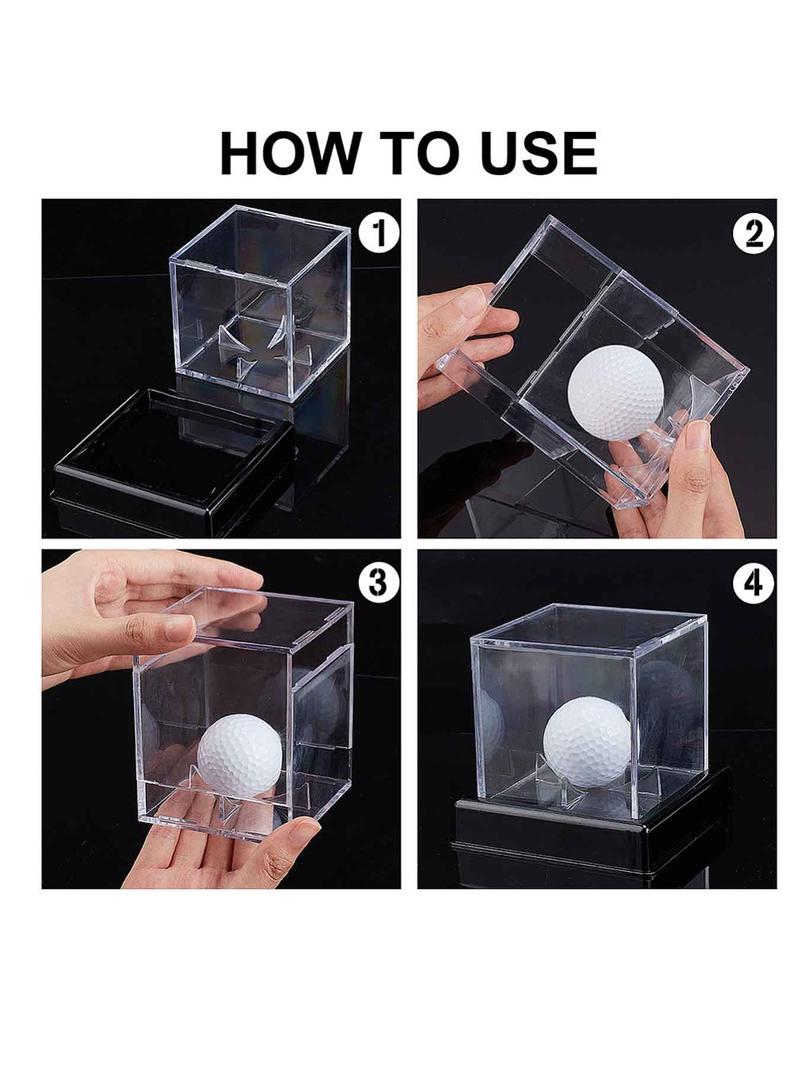 Product Introduction of Square Transparent Acrylic Golf Ball Display Case, Dustproof Golf Ball Storage Holder with Base, Jewelry Making Display & Packaging Supplies 2