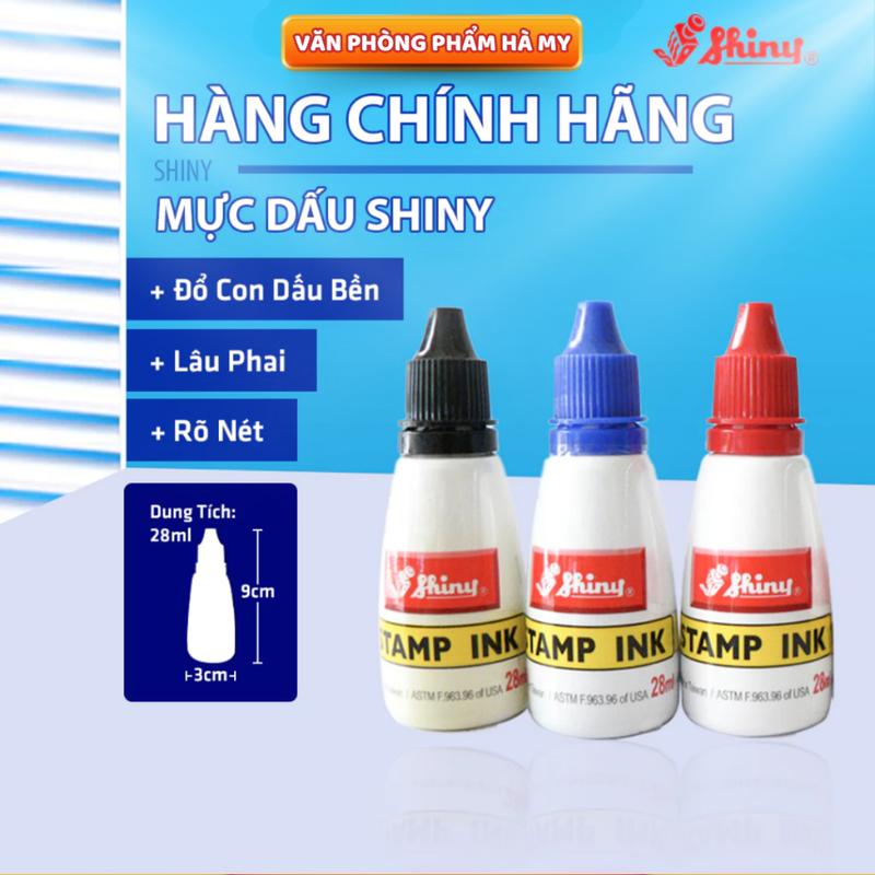 Mực Dấu Shiny , Đổ Con Dấu Bền Màu, Lâu Phai Rõ Nét Dung Tích 28ml