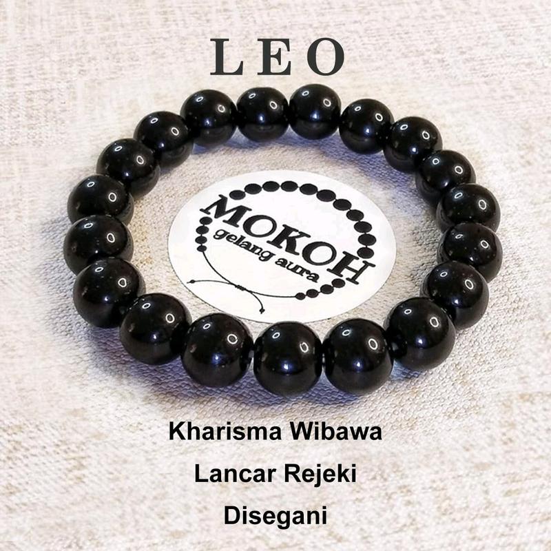 Gelang Hitam Batu Bulat LEO - Shop | Tokopedia