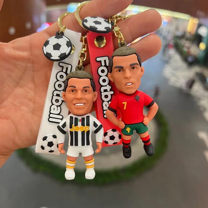 Product Introduction of Football Star Ronaldo Figure Keychain Jewelry Bag Pendent Keyring Collection Doll Car Ornaments Key Accessories Souvenirs Gifts 1