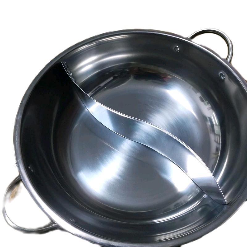 NỒI LẨU INOX 2 NGĂN KÈM NẮP ĐẬY, SIZE  32CM KÈM NẮP ĐẬY VUNG KÍNH