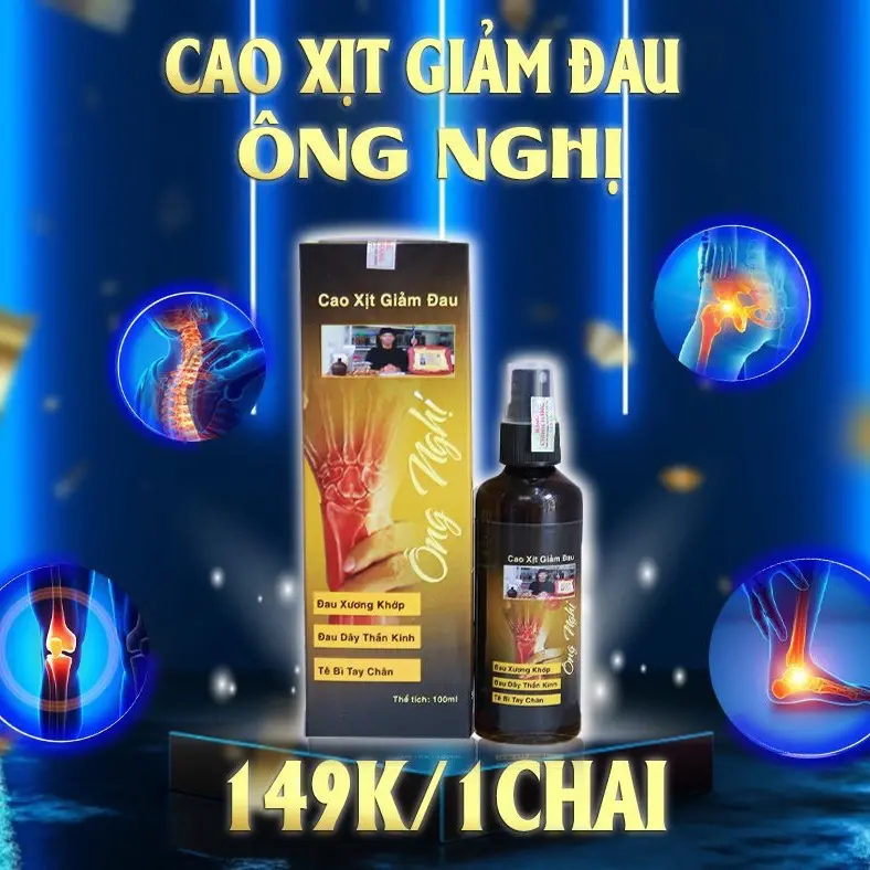 Chai [100ml] Cao xịt xương khớp - Giảm đau và sưng tấy tự nhiên cho người bị xương khớp, gút và đau mỏi cơ thể