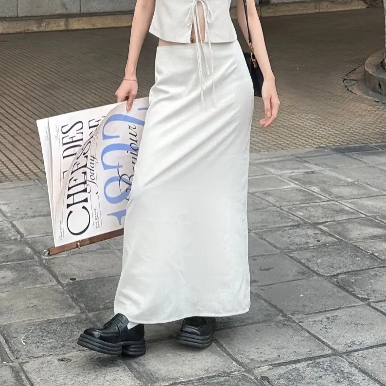 Chân Váy Dáng Dài Form A Chất Linen Xẻ Sau 95cm Hai Lớp [Một Mẩu House]
