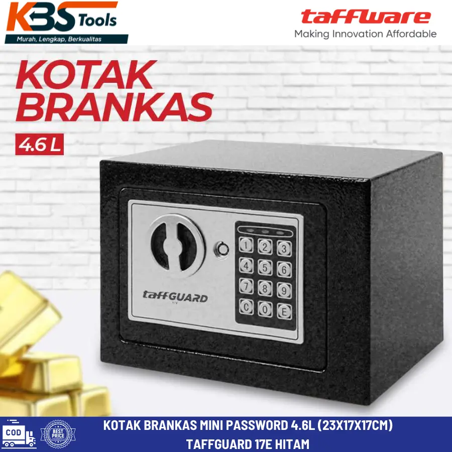 TAFFWARE Kotak Brankas Kunci Electrik Brankas Mini Digital Password Safe Box Hotel Electric Password