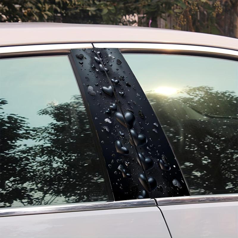 Car Heart Pattern Sticker, Car B Pillar Sticker, Anti-scratch DIY Art Protective Cover, Easy To Apply and Durable Car Exterior Sticker for Sedan, SUV, MPV 4