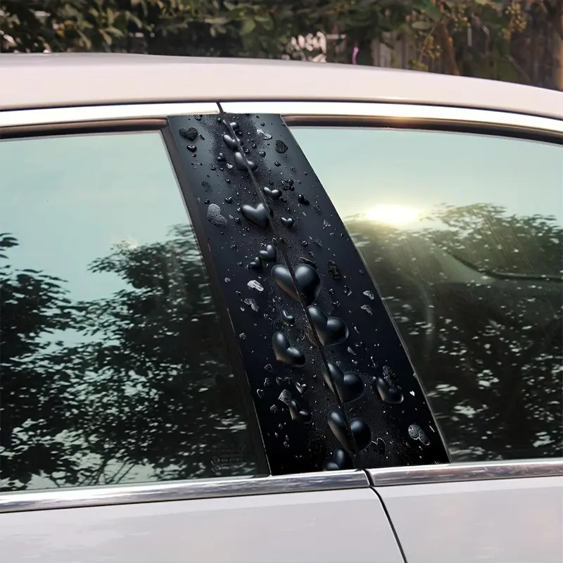 Car Heart Pattern Sticker, Car B Pillar Sticker, Anti-scratch DIY Art Protective Cover, Easy To Apply and Durable Car Exterior Sticker for Sedan, SUV, MPV 4