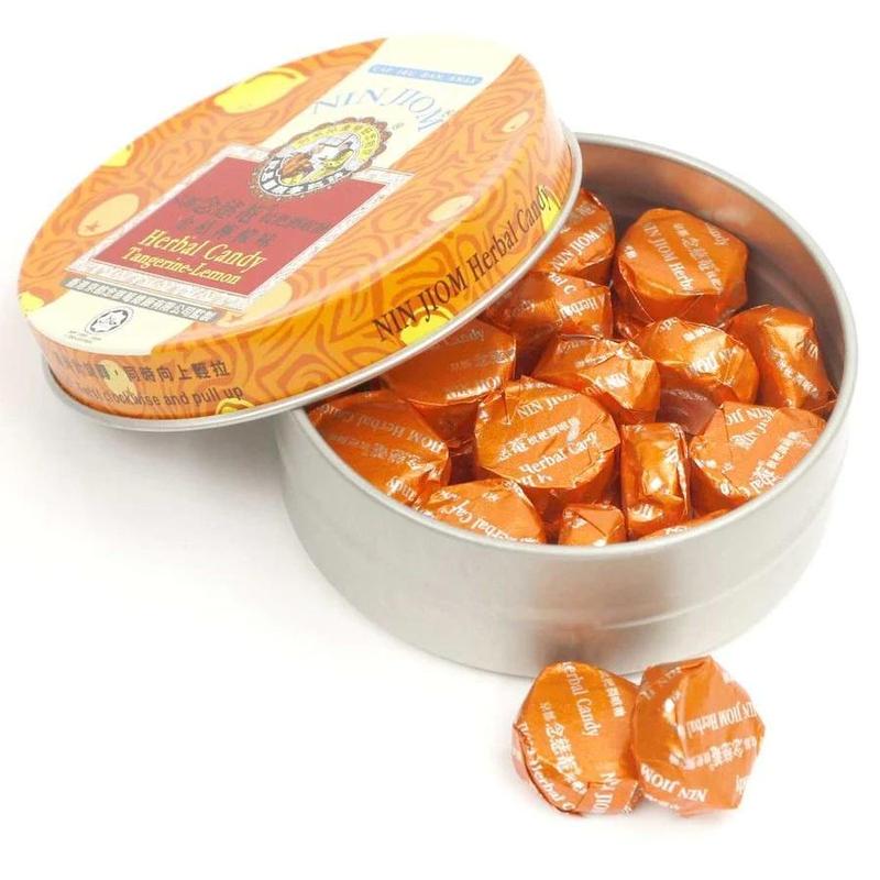 Gói, Hộp Kẹo Ngậm Ho Xuyên Bối Cao Tỳ Bà Cao Nin Jiom Herbal Candy Original, Ume Plum, Tangerine Lemon Hong Kong 60g Ăn Vặt Chua 2