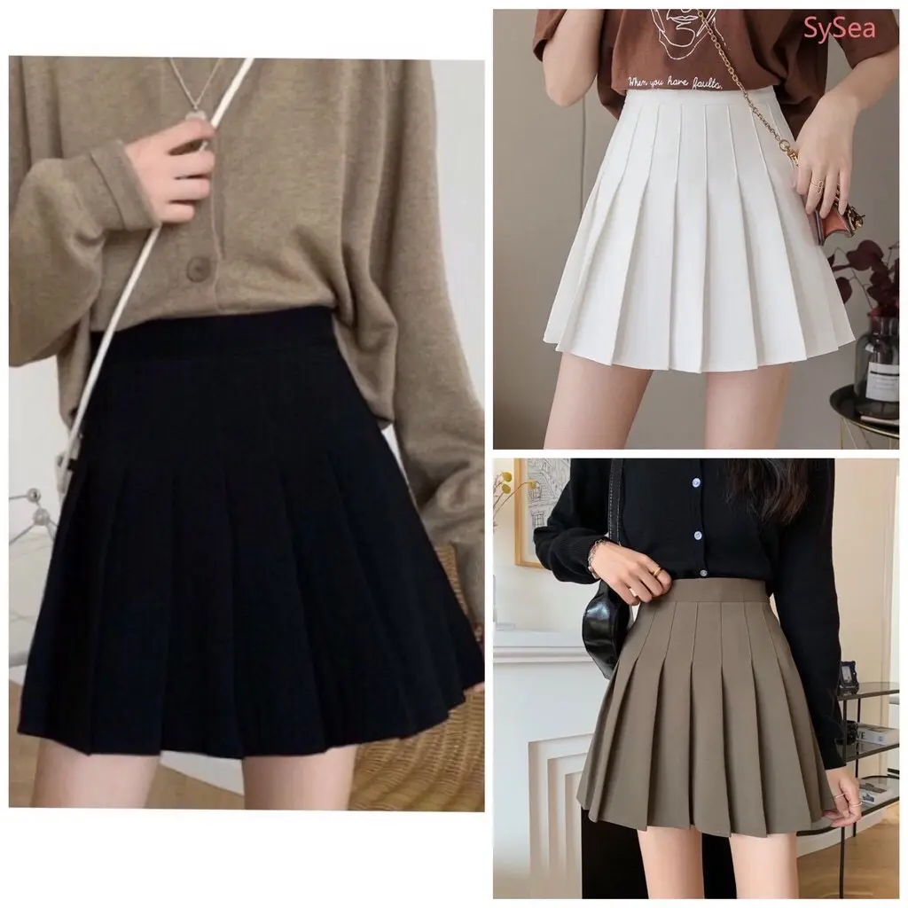 CHÂN VÁY TENNIS 3 MÀU XINH XẮN Nữ Women Đen chân  váy  tầng  xòe