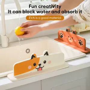 【COD】Sink Water Splash Guard, Dapat digunakan Di Rumah sebagaiPapan Penghalang Cipratan Air Hewan Lucu Untuk Wastafel Dapur,Tahan Air Dan Tahan Percikan