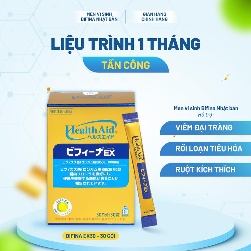 Men vi sinh Bifina Ex Nhật Bản - Hỗ trợ táo bón, đại tràng, tiêu hoá, ruột kích thích