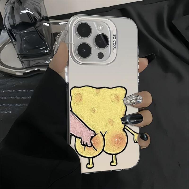 Product Introduction of Fun SpongeBobBob Applicable Apple Phone Case 15 New 14 Couple 13 Mobile Phone Case 12 Niche Mobile Phone Case transparent  phone  case 4