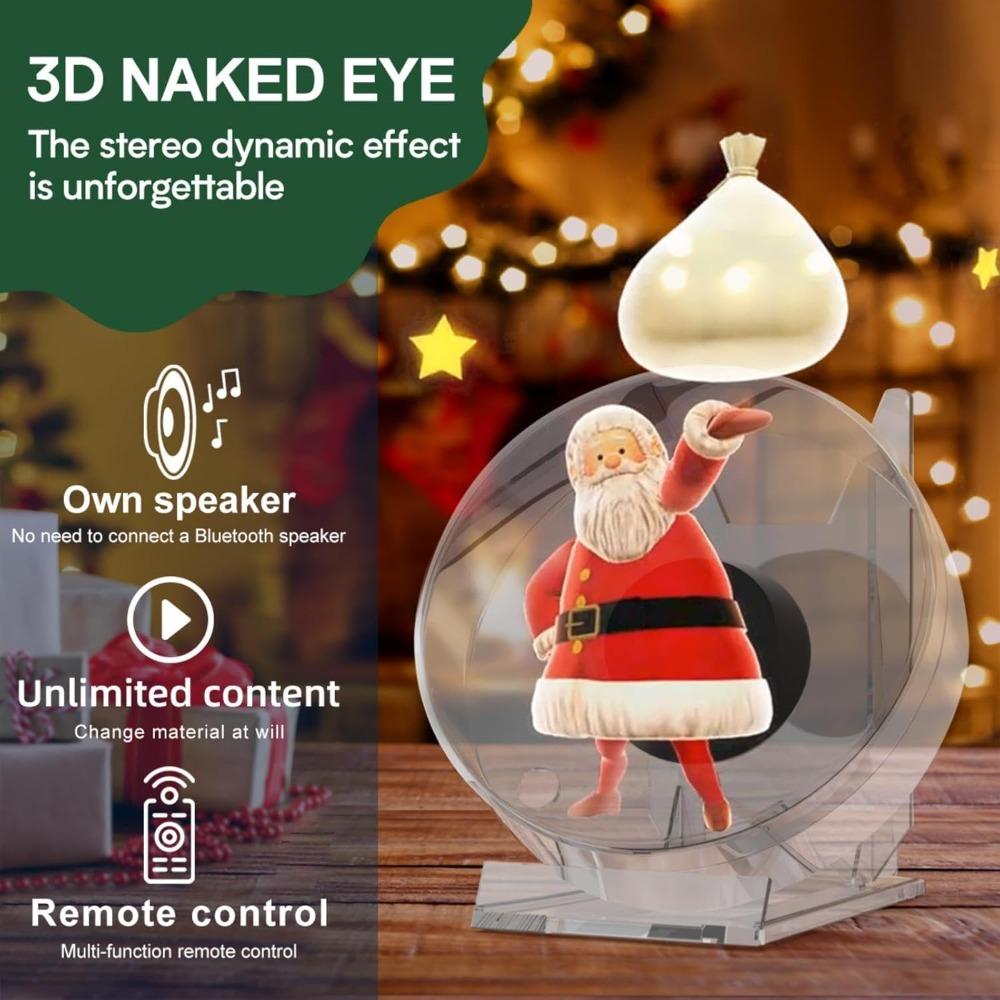 LED Advertising Machine Hologram Picture Video Display Remote Control with Stand Mini 3D Holographic Projector Fan Desktop
