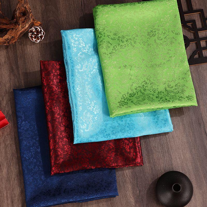 Red Plum Jjxxrrjj Dragon Pattern Jacques Fabric Chinese Style Silk Sino Antique Decoration Exercise Clothing Han Chinese Clothing Tang Suit Clothing Fabric 7