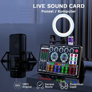 F999+T240 live soundcard set Dedicated sound card for YouTube Facebook Douyin live broadcast Cocok untuk ponsel komputer Audio Kartu Alat Laptop Plastik