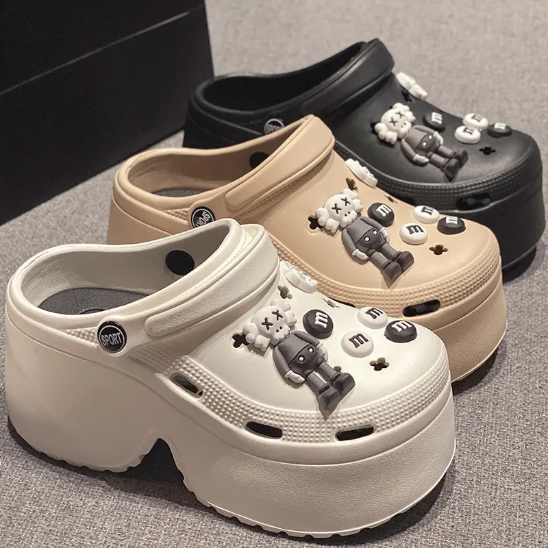 Dép Sandal Nữ Đế Cao 7cm Đính Kèm Sticker Dễ Thương - Depnuhottrend 2023 - DéP, Shoes 5