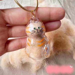 Llavero colgante para almacenar pelo de gato, decoración colgante única para mascotas con lazo, el compañero perfecto para amantes de los gatos en todas partes