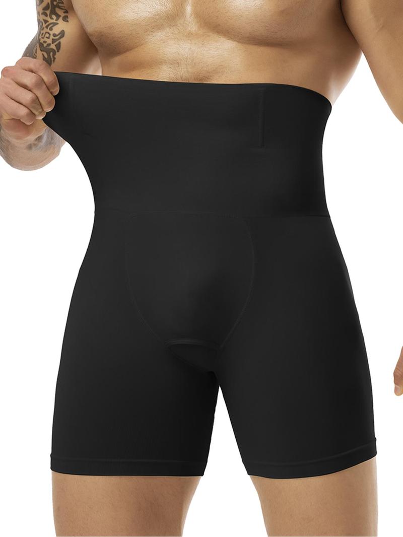 Product Introduction of Men's Solid High Waist Shapewear Shorts, Tummy Control Butt Lifting Shaper, High Stretch Shapewear Bottoms for Daily Wear 2